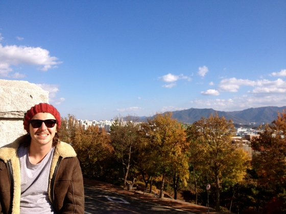 Looking out over North Daegu and it's mountains on Keimyung campus.